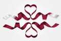 Qatar national flag Heart Shape Ribbon vector illustration Royalty Free Stock Photo