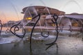 Qatar National Museum during sunset Royalty Free Stock Photo