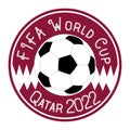 Qatar - November 2022: World football FIFA championship 2022. Soccer ball circle sticker with flag colors for world cup