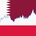 Qatar and Poland national flags separated by a line chart.