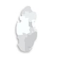 Qatar political map of administrative divisions Royalty Free Stock Photo