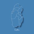 Qatar region map: blue with white outline and.