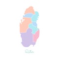 Qatar region map: colorful with white outline.