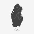 Qatar region map: grey outline on white.