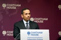 QatarÃ¢â¬â¢s foreign affairs minister Sheikh Mohammed Bin Abdulrahman Al-Thani speaking at Chatham House, London on 17 February, 2022