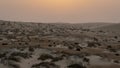 Qatar sea line desert landscape during sunset. selective focus