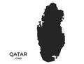 Qatar silhouette map. Isolated vector template image of asian country Royalty Free Stock Photo