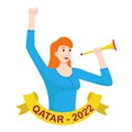 Qatar soccer fan girl