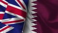 Qatar and United Kingdom Realistic Flag Ã¢â¬â Fabric Texture Illustration