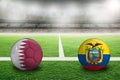 Qatar Versus Ecuador football in Soccer Stadium With Copy Space