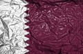 Qatar vintage flag on old crumpled paper background