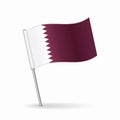 Qatari flag map pointer layout. Vector illustration. Royalty Free Stock Photo