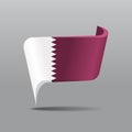 Qatari flag map pointer layout. Vector illustration. Royalty Free Stock Photo