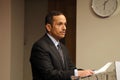 QatarÃ¢â¬â¢s foreign affairs minister Sheikh Mohammed Bin Abdulrahman Al-Thani speaking at Chatham House, London on 17 February, 2022