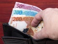 Qatari money in the black wallet