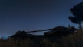 A memorial site for fallen soldiers of Oz Battalion 77 at night. Killed tanks are on battlefield in Valley of Tears, since the Doo Royalty Free Stock Photo