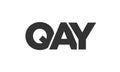 QAY logo design template with strong and modern bold text. Initial based vector logotype featuring simple and minimal typography. Royalty Free Stock Photo