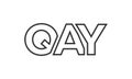 QAY logo design template with strong and modern bold text. Initial based vector logotype featuring simple and minimal typography. Royalty Free Stock Photo