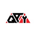 QAY triangle letter logo design with triangle shape. QAY triangle logo design monogram. QAY triangle vector logo template with red Royalty Free Stock Photo