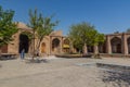 QAZVIN, IRAN - APRIL 5, 2018: Courtyard of Sa& x27;d al-Saltaneh Caravanserai turned into bazaar in Qazvin, Ir