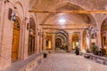 QAZVIN, IRAN - APRIL 5, 2018: Interior of Sa'd al-Saltaneh Caravanserai turned into bazaar in Qazvin, Ir