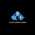 QBE letter logo design on BLACK background. QBE creative initials letter logo concept. QBE letter design Royalty Free Stock Photo