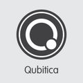 QBIT - Qubitica. The Icon of Crypto Coins or Market Emblem. Royalty Free Stock Photo