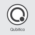 QBIT - Qubitica. The Market Logo of Coin or Market Emblem. Royalty Free Stock Photo