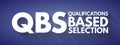 QBS - Qualifications Based Selection acronym, business concept background Royalty Free Stock Photo