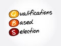 QBS - Qualifications Based Selection acronym, business concept background Royalty Free Stock Photo