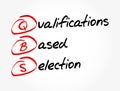 QBS - Qualifications Based Selection acronym, business concept background Royalty Free Stock Photo