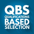 QBS - Qualifications Based Selection acronym, business concept background Royalty Free Stock Photo