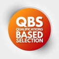 QBS - Qualifications Based Selection acronym, business concept background Royalty Free Stock Photo