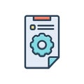 Color illustration icon for Qc, control and approve