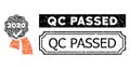 Qc Passed Grunge Badge with Notches and 2020 Approve Award Collage of Rectangular Parts