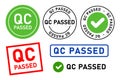 qc passed pass quality control label tag seal control sticker template design Royalty Free Stock Photo