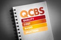QCBS - Quality and Cost Based Selection acronym