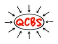 QCBS - Quality and Cost Based Selection acronym text with arrows, business concept for presentations and reports