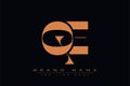 QE initial letter logo design Royalty Free Stock Photo