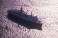 The QE2 sails into New York Harbor for the Statue of Liberty centennial celebration. July 4, 1986 Royalty Free Stock Photo