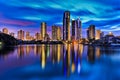 QE Surfers paradise City Still Reflect river Royalty Free Stock Photo