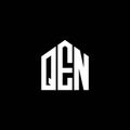 QEN letter logo design on BLACK background. QEN creative initials letter logo concept. QEN letter design.QEN letter logo design on Royalty Free Stock Photo