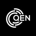 QEN letter logo design. QEN monogram initials letter logo concept. QEN letter design in black background Royalty Free Stock Photo