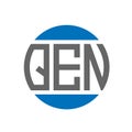 QEN letter logo design on white background. QEN creative initials circle logo concept. QEN letter design Royalty Free Stock Photo