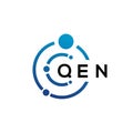QEN letter technology logo design on white background. QEN creative initials letter IT logo concept. QEN letter design Royalty Free Stock Photo