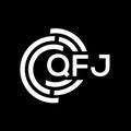 QFJ letter logo design. QFJ monogram initials letter logo concept. QFJ letter design in black background Royalty Free Stock Photo