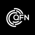 QFN letter logo design. QFN monogram initials letter logo concept. QFN letter design in black background Royalty Free Stock Photo