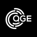 QGE letter logo design. QGE monogram initials letter logo concept. QGE letter design in black background Royalty Free Stock Photo