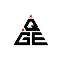 QGE triangle letter logo design with triangle shape. QGE triangle logo design monogram. QGE triangle vector logo template with red Royalty Free Stock Photo