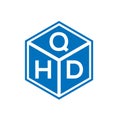 QHD letter logo design on black background. QHD creative initials letter logo concept. QHD letter design